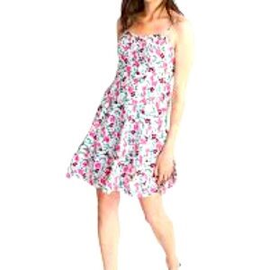 Old Navy floral spaghetti strap sweetheart top,fit/flare,ruffle hem, lined SZ-XL